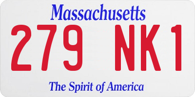 MA license plate 279NK1
