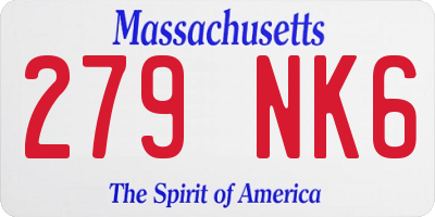 MA license plate 279NK6