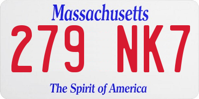 MA license plate 279NK7