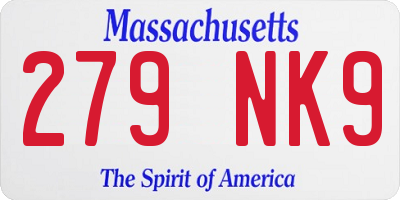 MA license plate 279NK9