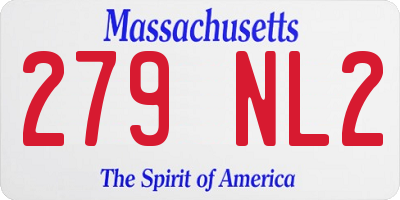 MA license plate 279NL2