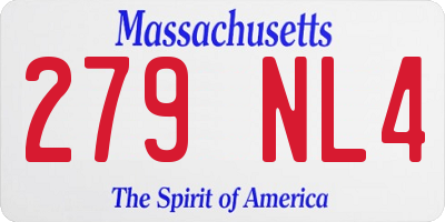 MA license plate 279NL4