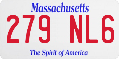 MA license plate 279NL6