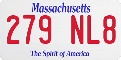 MA license plate 279NL8