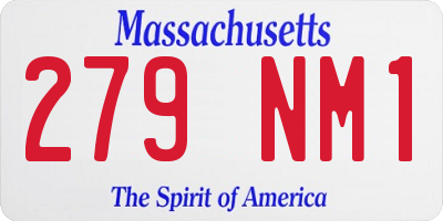 MA license plate 279NM1