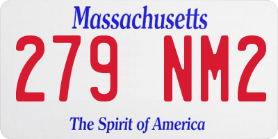 MA license plate 279NM2