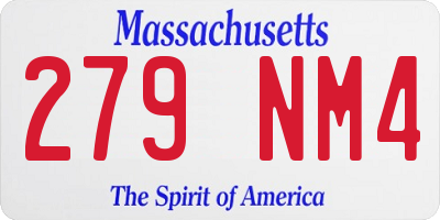 MA license plate 279NM4