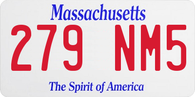 MA license plate 279NM5