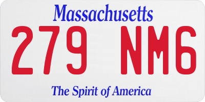 MA license plate 279NM6