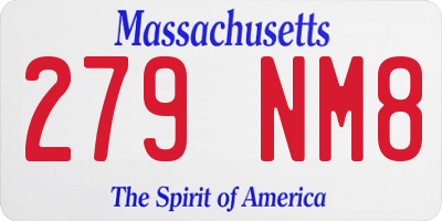 MA license plate 279NM8