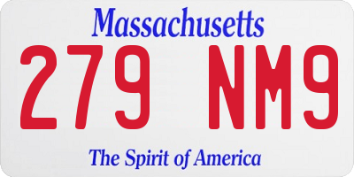 MA license plate 279NM9