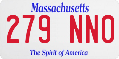MA license plate 279NN0