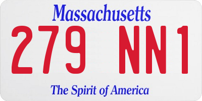 MA license plate 279NN1
