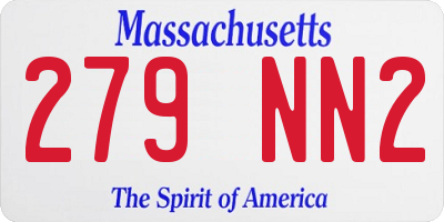 MA license plate 279NN2