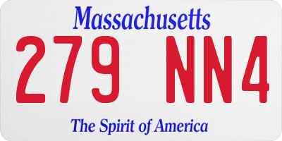 MA license plate 279NN4