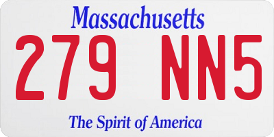 MA license plate 279NN5
