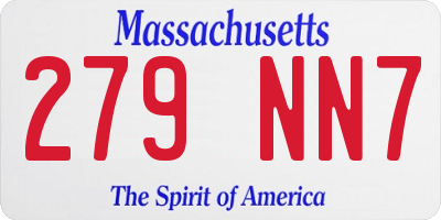 MA license plate 279NN7
