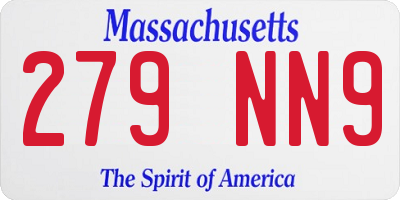 MA license plate 279NN9