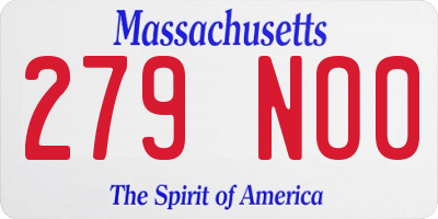MA license plate 279NO0