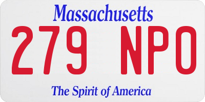 MA license plate 279NP0