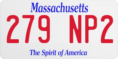MA license plate 279NP2