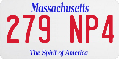 MA license plate 279NP4