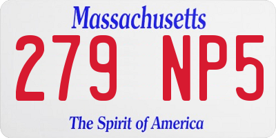 MA license plate 279NP5
