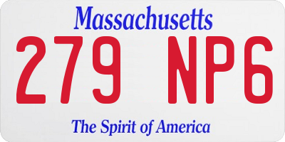 MA license plate 279NP6