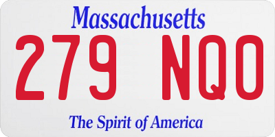 MA license plate 279NQ0