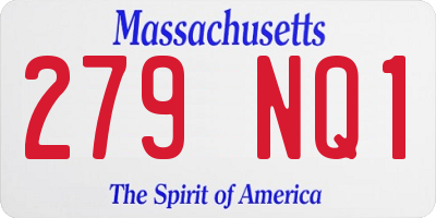 MA license plate 279NQ1