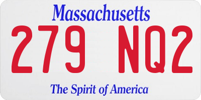 MA license plate 279NQ2