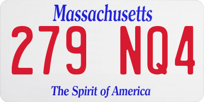 MA license plate 279NQ4