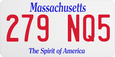 MA license plate 279NQ5