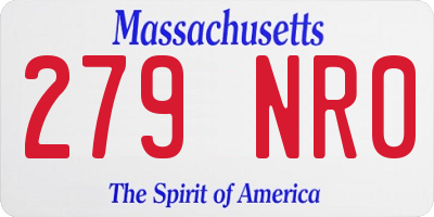 MA license plate 279NR0