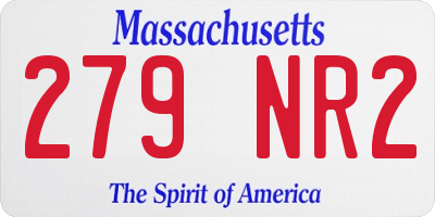 MA license plate 279NR2