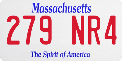 MA license plate 279NR4