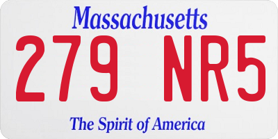 MA license plate 279NR5