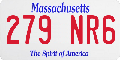 MA license plate 279NR6