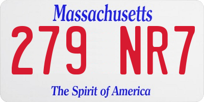 MA license plate 279NR7