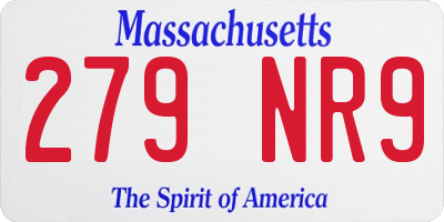 MA license plate 279NR9