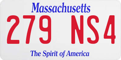 MA license plate 279NS4