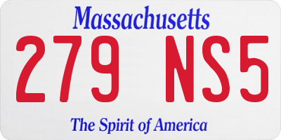 MA license plate 279NS5