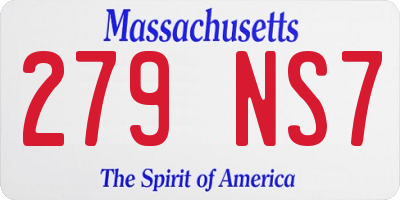 MA license plate 279NS7