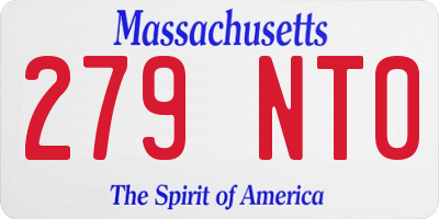MA license plate 279NT0