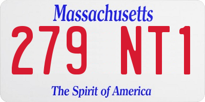 MA license plate 279NT1