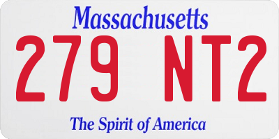 MA license plate 279NT2