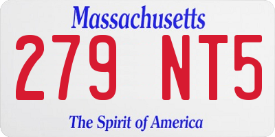 MA license plate 279NT5