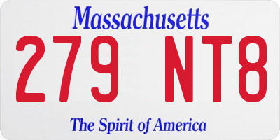 MA license plate 279NT8