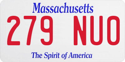MA license plate 279NU0