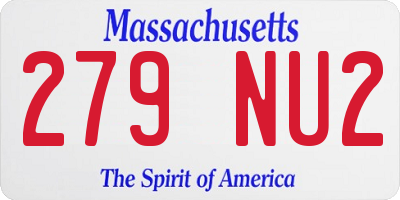 MA license plate 279NU2